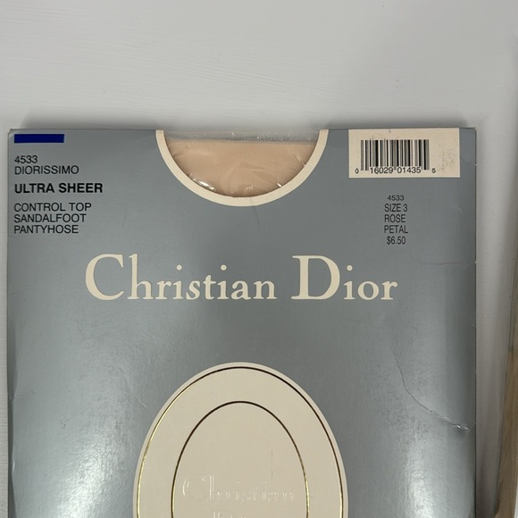 lot of 2 vintage control top christian Dior pantyhose size 3 sandalfoot - Picture 3 of 5